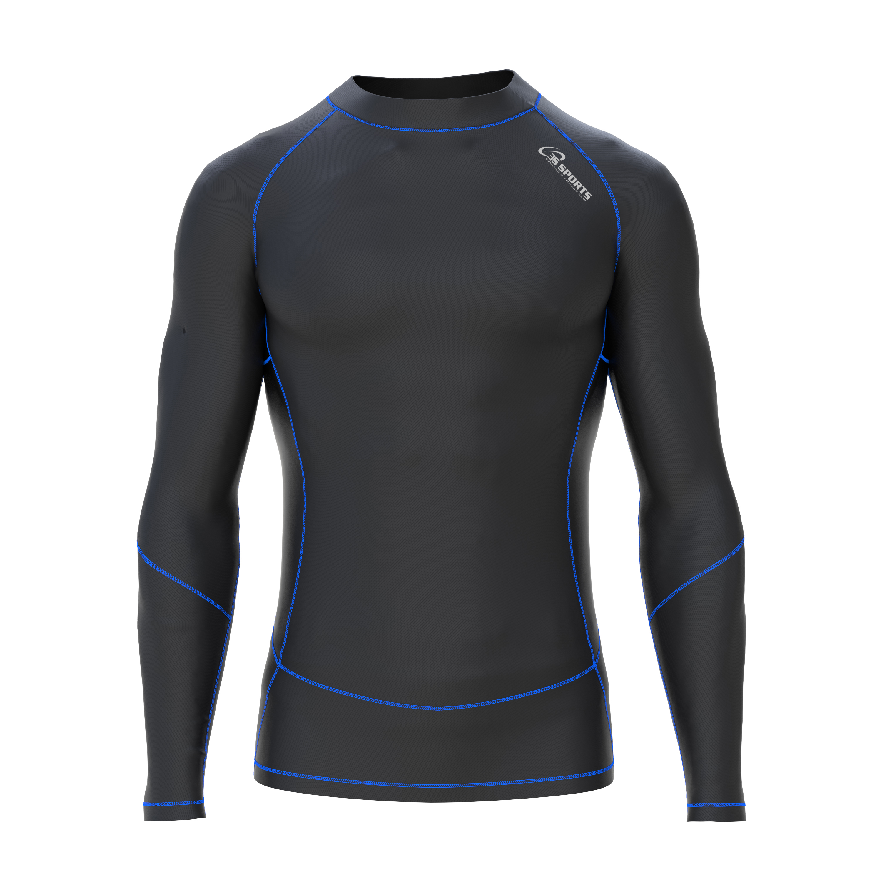 Gym Fitness Compression Wear #Comp Set_Shirt Blue_03